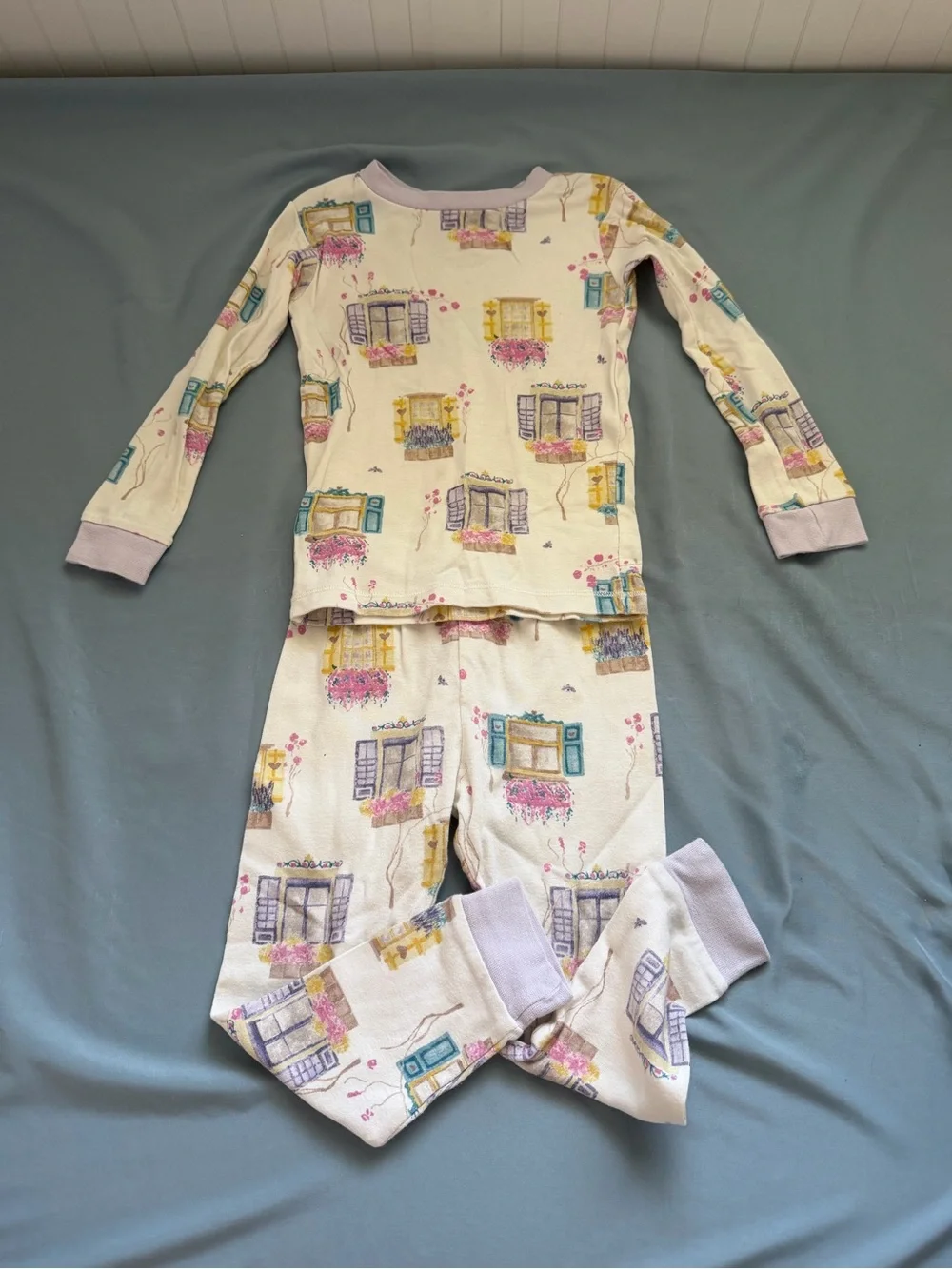 Burt’s Bees Baby: Kids Window Print Lavender Trim Pajama Set